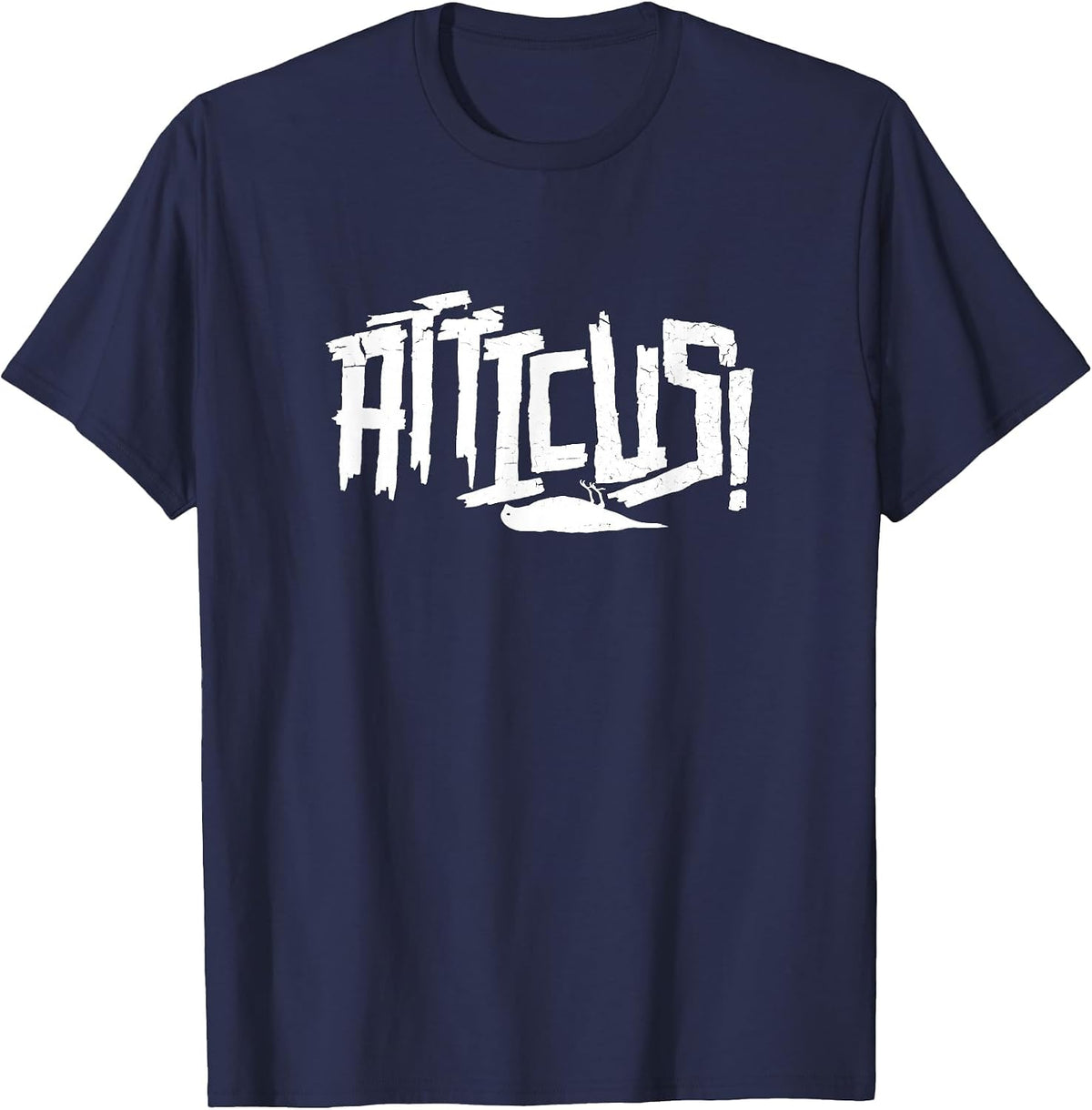 Atticus Type Logo T Shirt (White Print) T-Shirt - Navy Blue