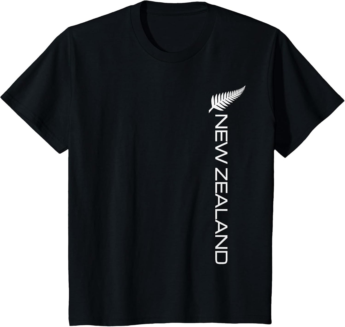 NEW Zealand Fern Flag Athletic Sports Vertical Style TEE T-Shirt - Black