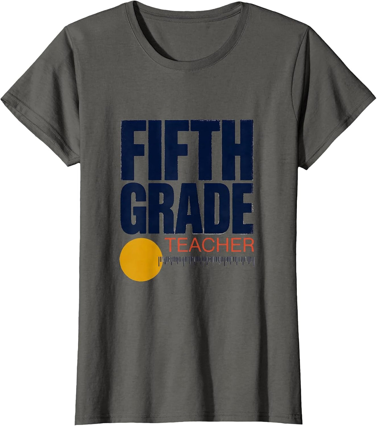 Women's Fifth Grade Teacher Screenprint Poster Back to School T-Shirt - Asphalt Grey