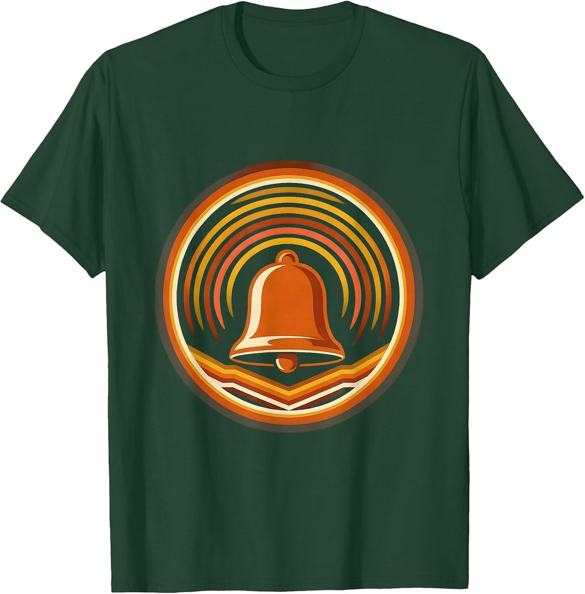 Game Day Giant Bell Ringing Sound Waves Graphic T-Shirt - Dark Green