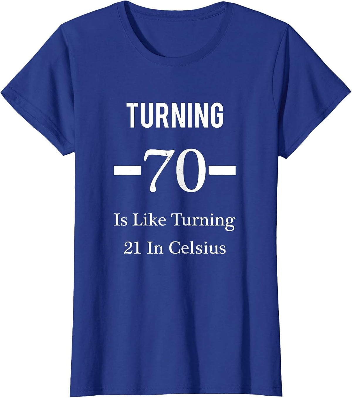 Funny Happy 70th Birthday T-Shirt for Men or Women T-Shirt - Royal Blue