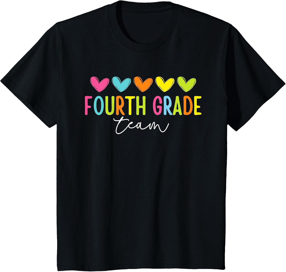 Fourth Grade Team T-Shirt 4th Grade Squad Back to School Teacher Tee - Black