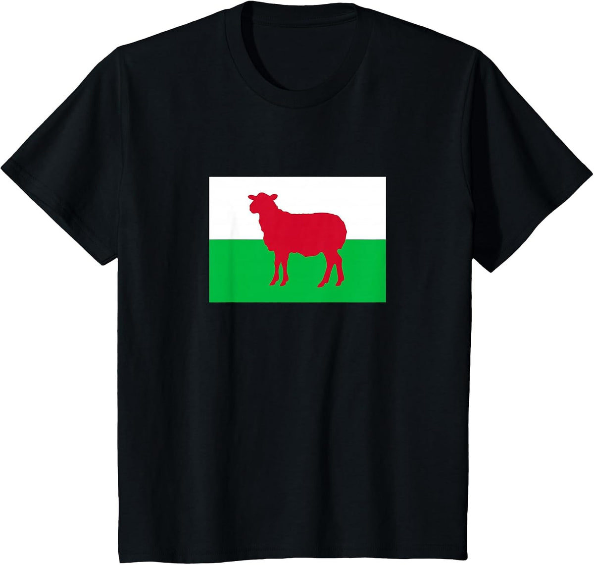Welsh Sheep Wales Flag Funny Dragon Cymru Cardiff Wrexham T-Shirt - Black