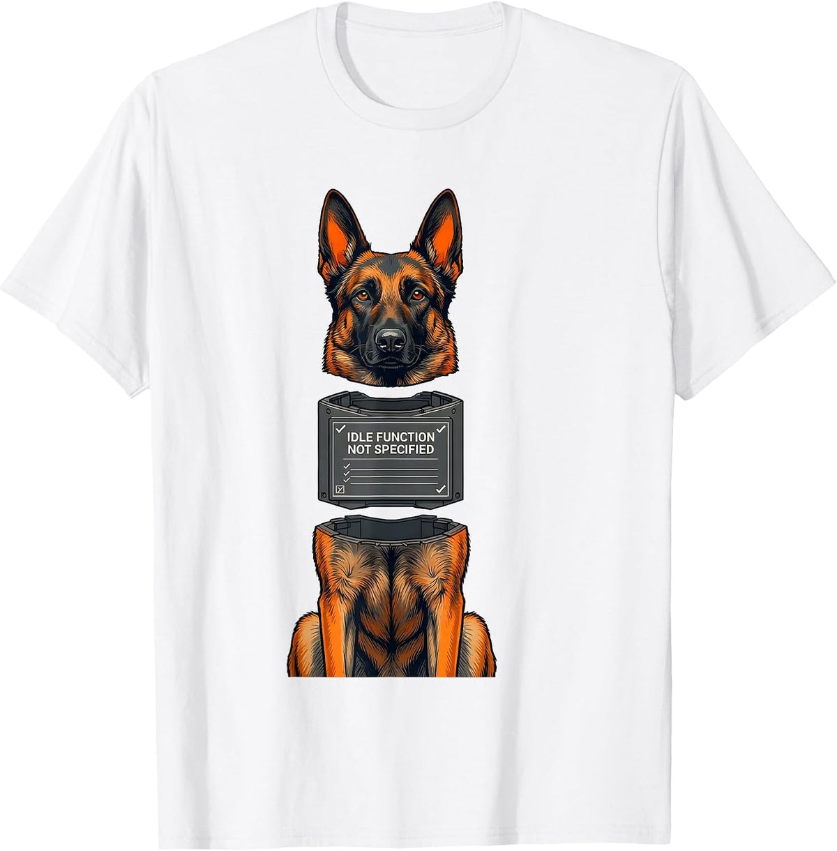 Men's Idle Function Not Specified Belgian Malinois Owner Humor Dog T-Shirt - White
