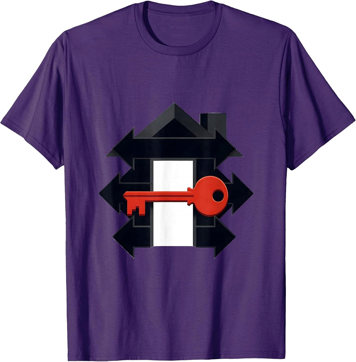 Men's Geometric Realtor Realtor Gift Real Estate Agent Humor T-Shirt - Purple