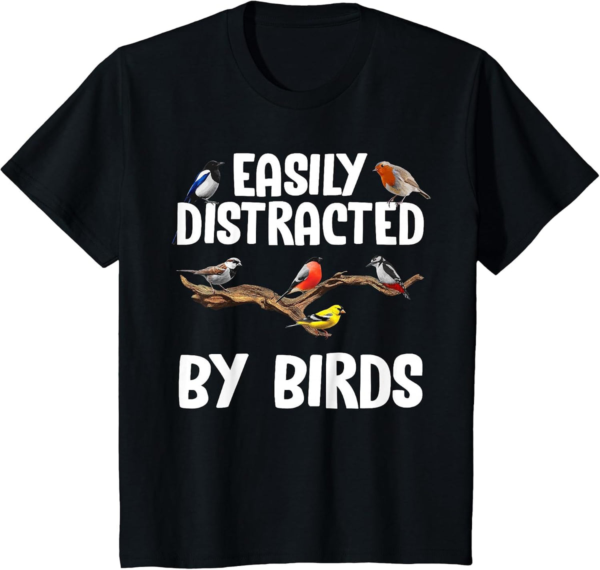 Funny Bird Watching Art for Men Women Kid Birder Birdwatcher T-Shirt - Black