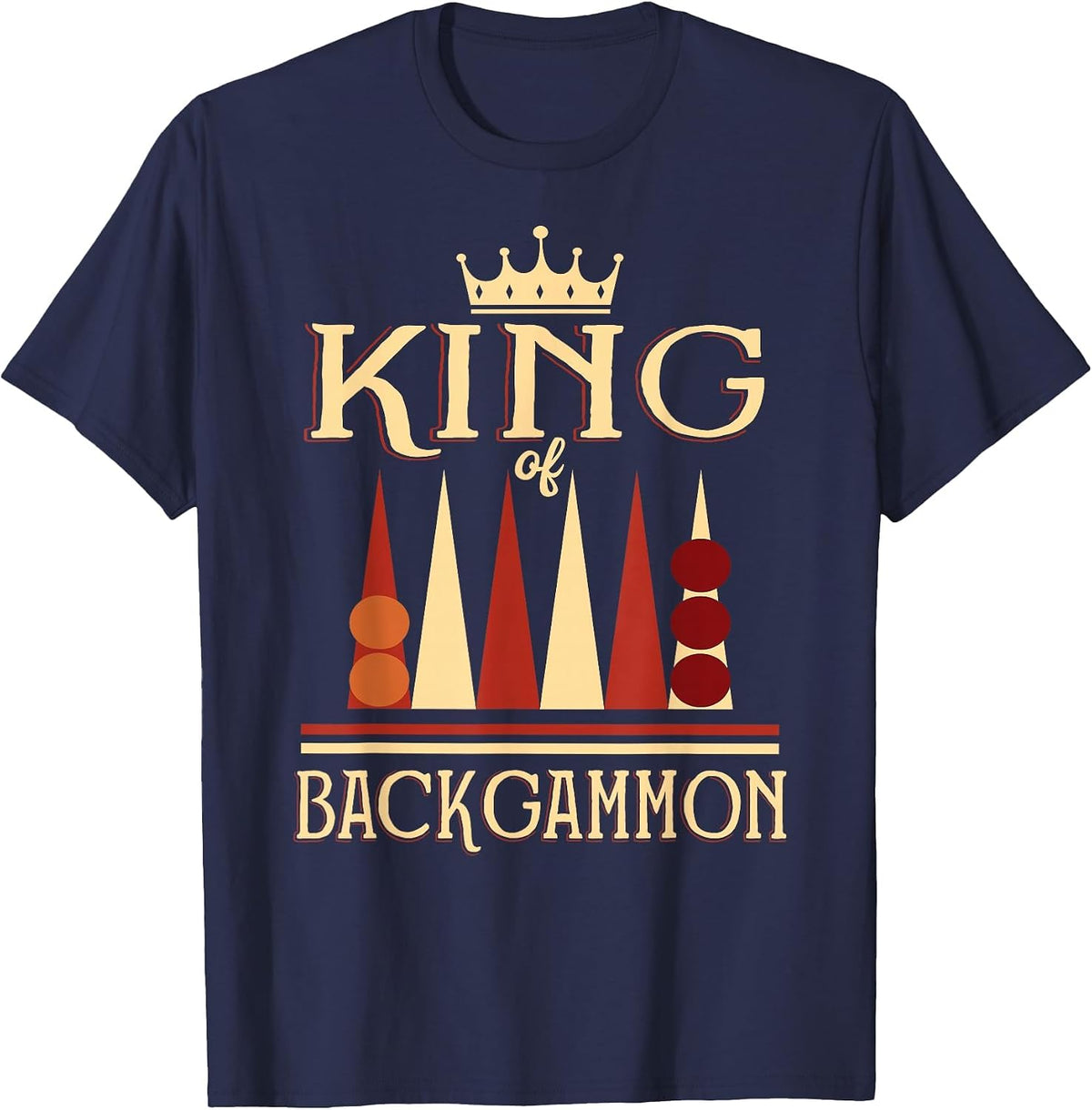 King of Backgammon T-Shirt - Navy Blue