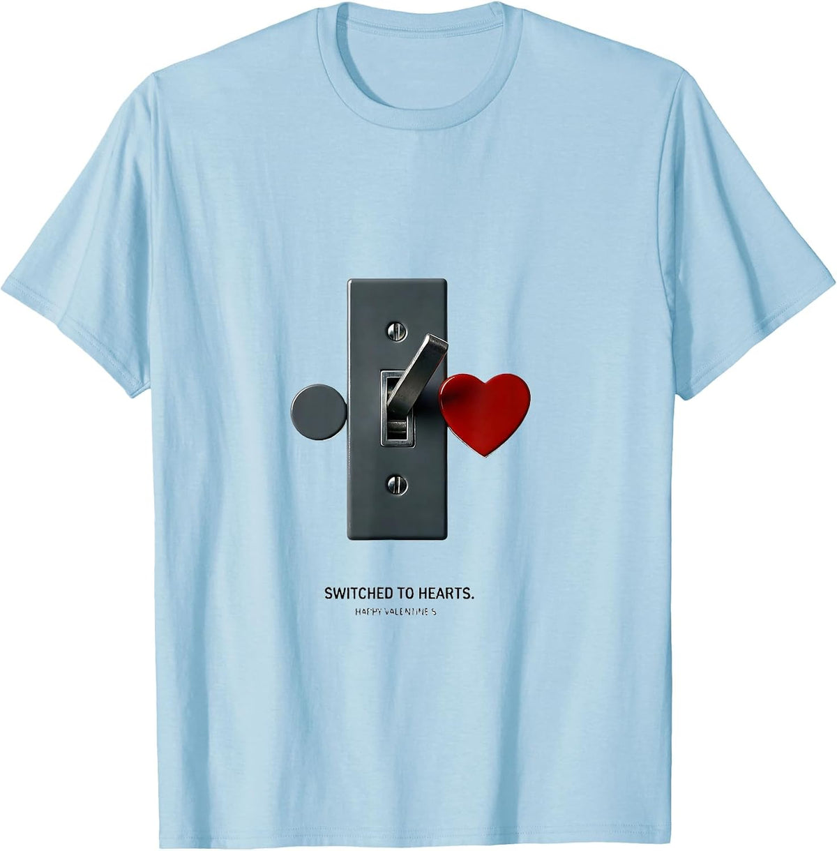 Men's Switched To Hearts Happy Valentine's Optometrist Eye-Care T-Shirt - Baby Blue