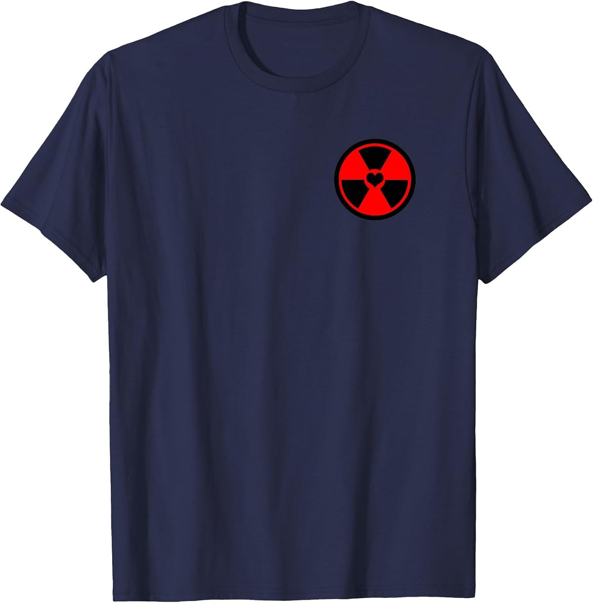 Love Radiation Radioactive Sign Symbol Nuclear Pocket T-Shirt - Navy Blue