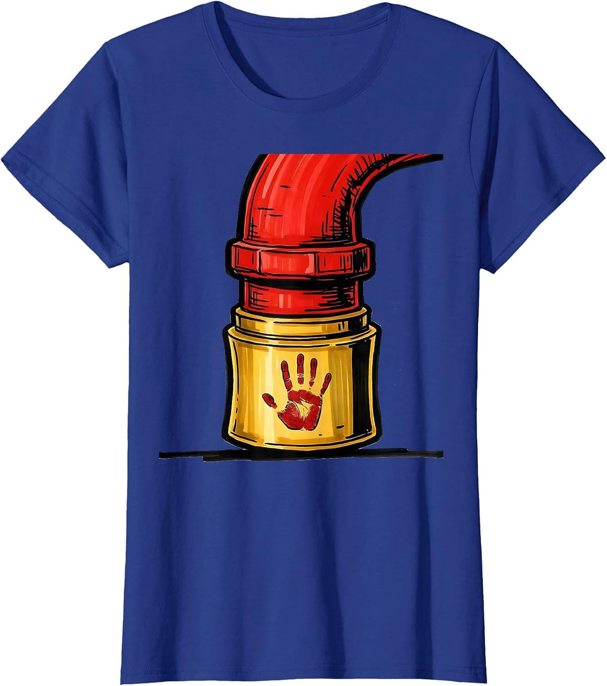 Women's Fire Hose Nozzle Firefighter Fire Department Pride T-Shirt - Royal Blue
