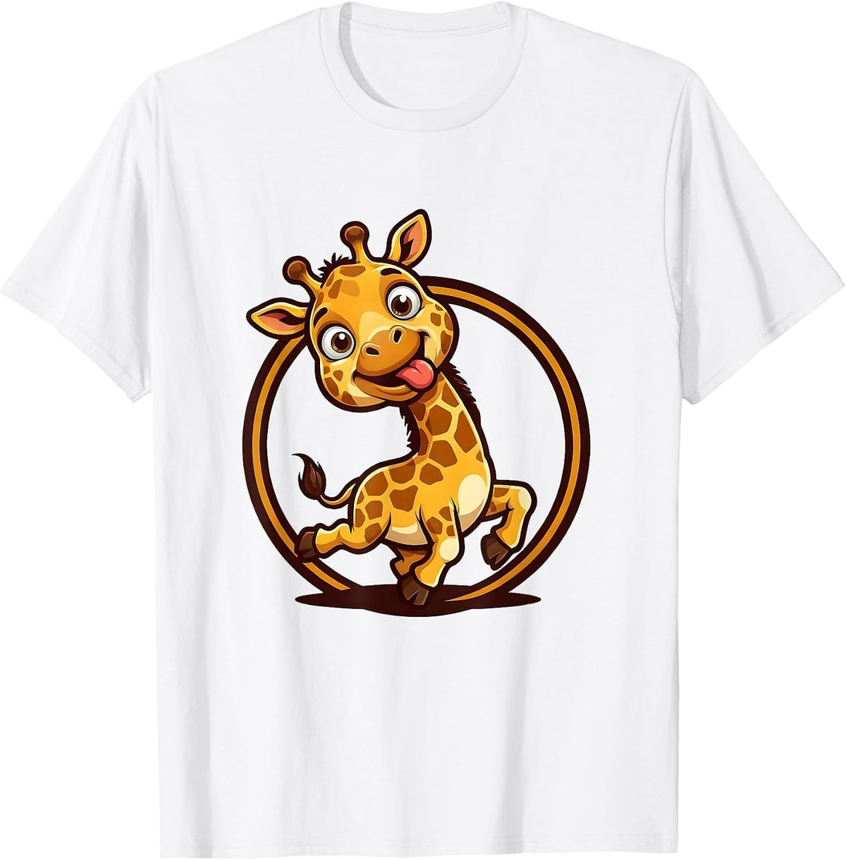 Men's Derpy Baby Giraffe Mid-Stumble Graphic T-Shirt - White