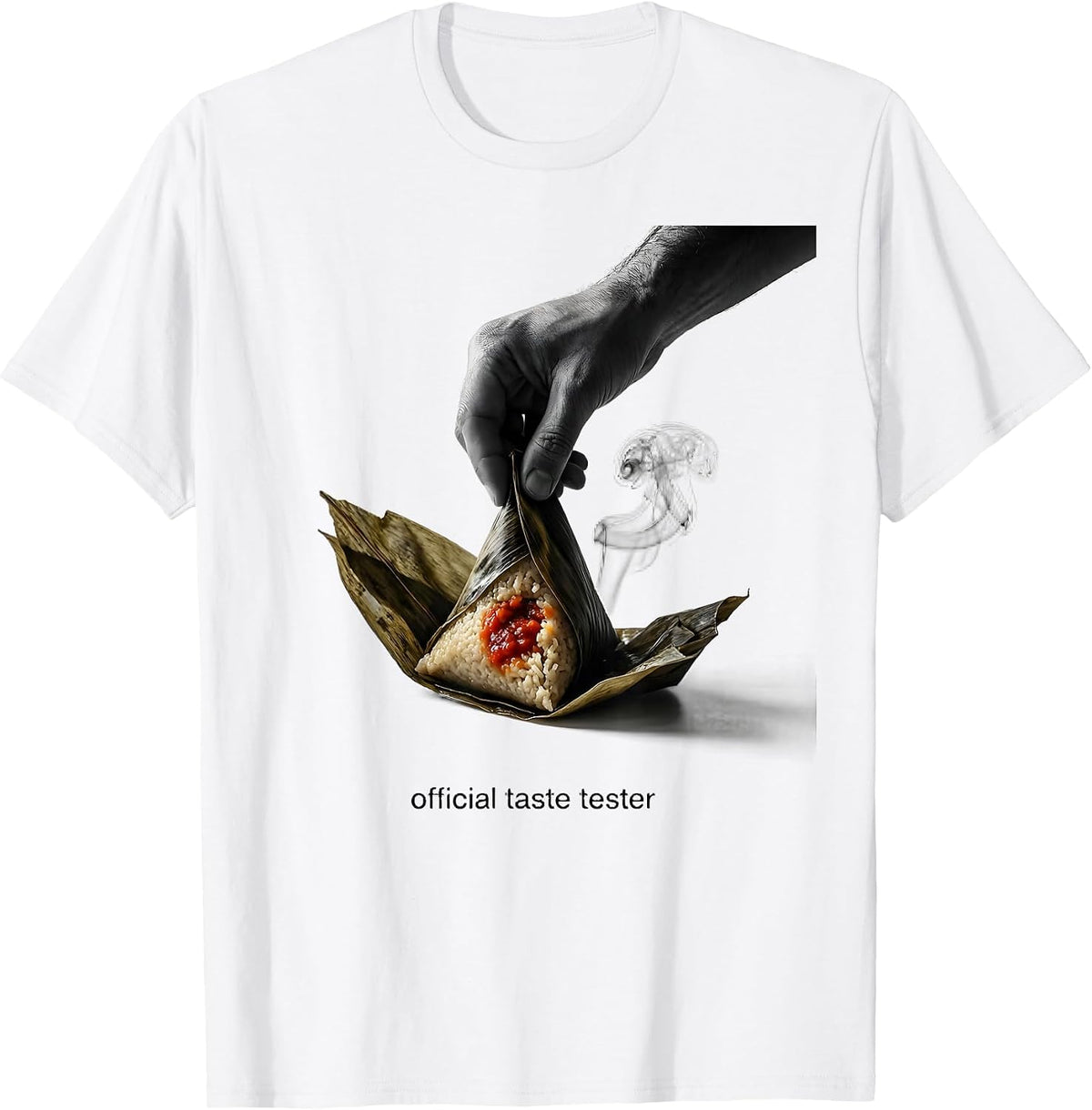 Men's Official Taste Tester Funny Mexican Christmas Tamale Crew T-Shirt - White
