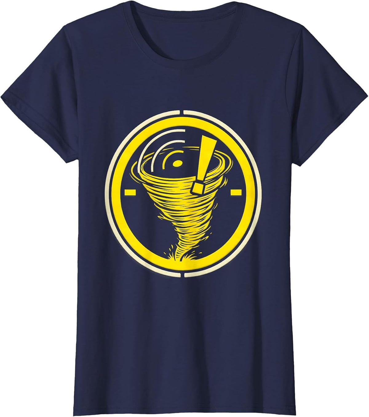 Women's Sealed Tornado Badge Storm Chaser Meteorology Humor T-Shirt - Navy Blue