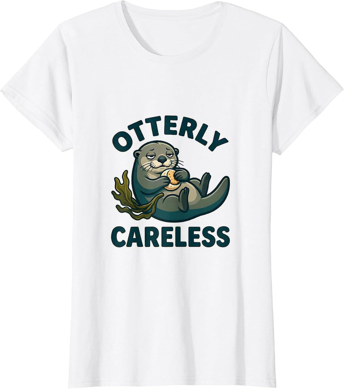 Otterly Careless Cute Sea Otter Lover Humor Gift T-Shirt - White