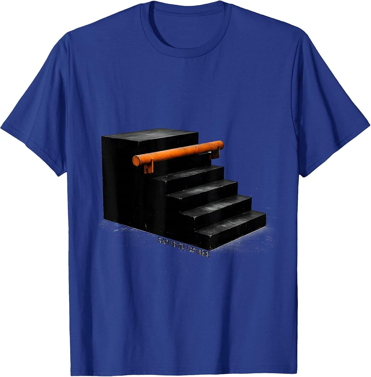 Men's Ready For You, First Grade Brutalist Graphic Teacher Student T-Shirt - Royal Blue
