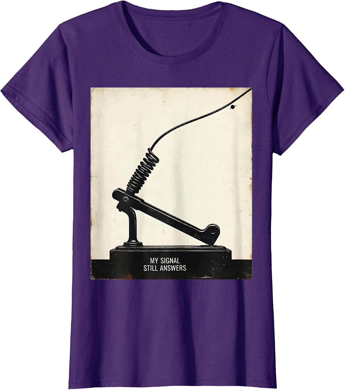 Women's My Signal Still Answers Vintage Ham Radio Operator Humor T-Shirt - Purple