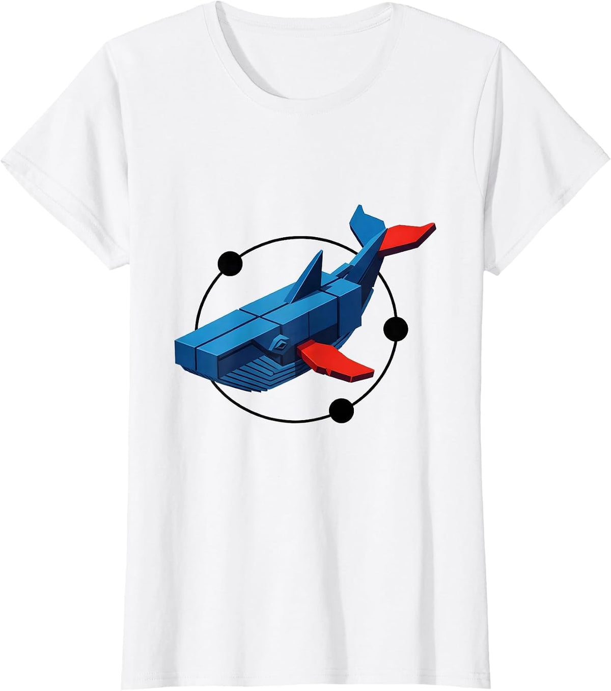 Whale Silhouette Bauhaus Modernist Ocean Animal Humor T-Shirt - White