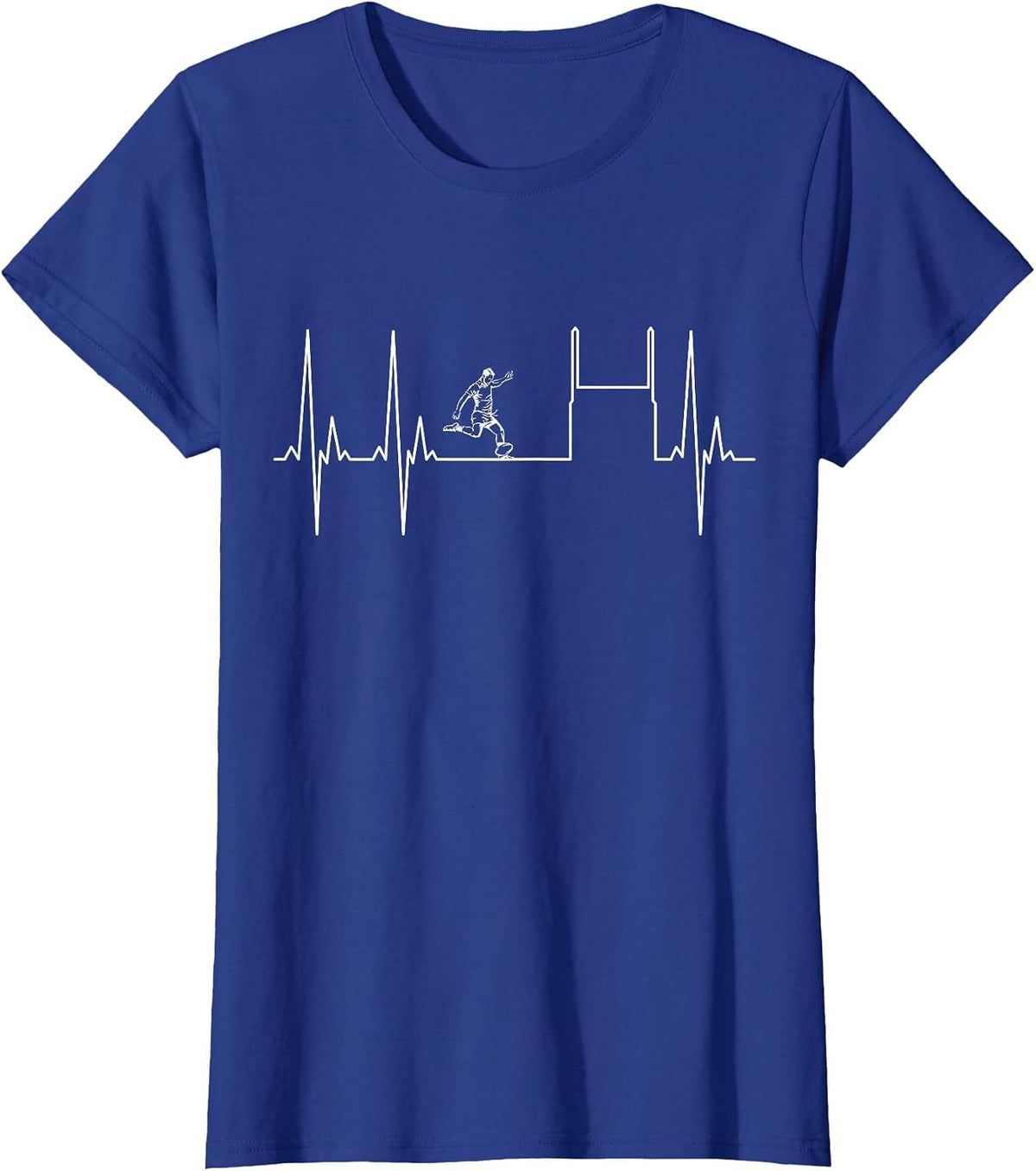 Rugby Heartbeat Rugby Player Fan T-Shirt - Royal Blue