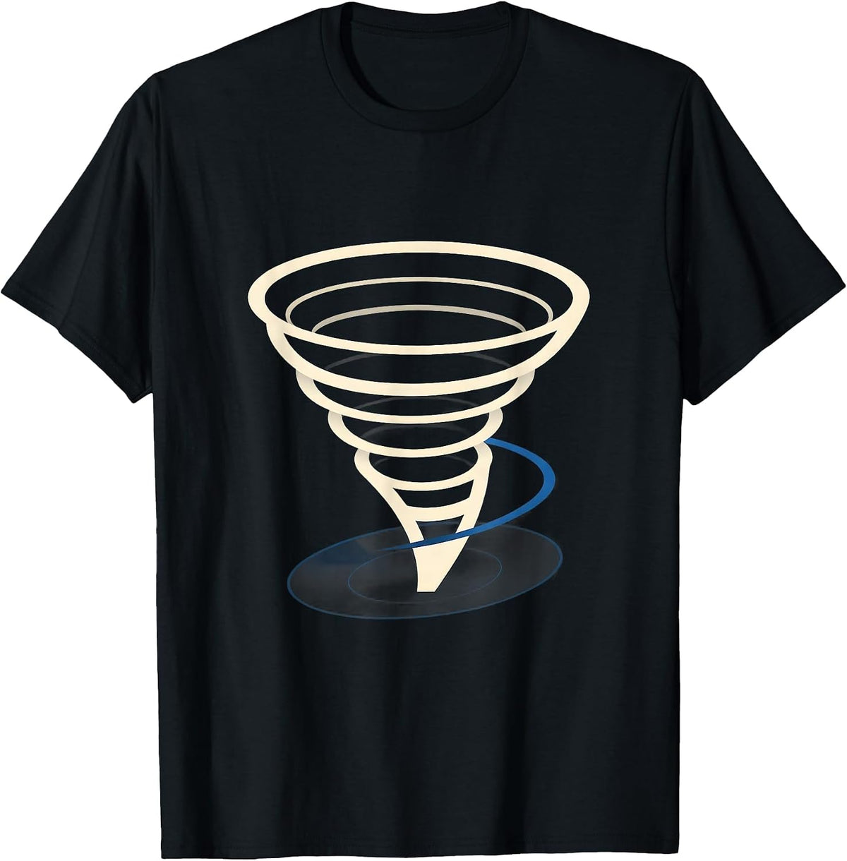 Men's Geometric Tornado Minimalist Storm Chaser Meteorology T-Shirt - Black