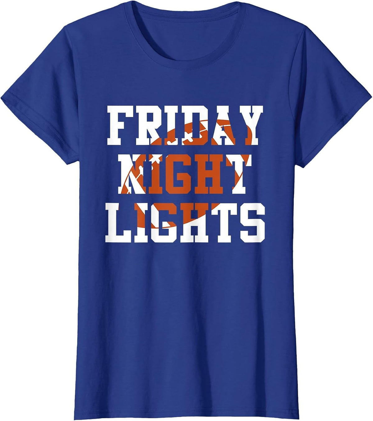 Vintage Retro Friday Night Lights Football Player Fans T-Shirt - Royal Blue