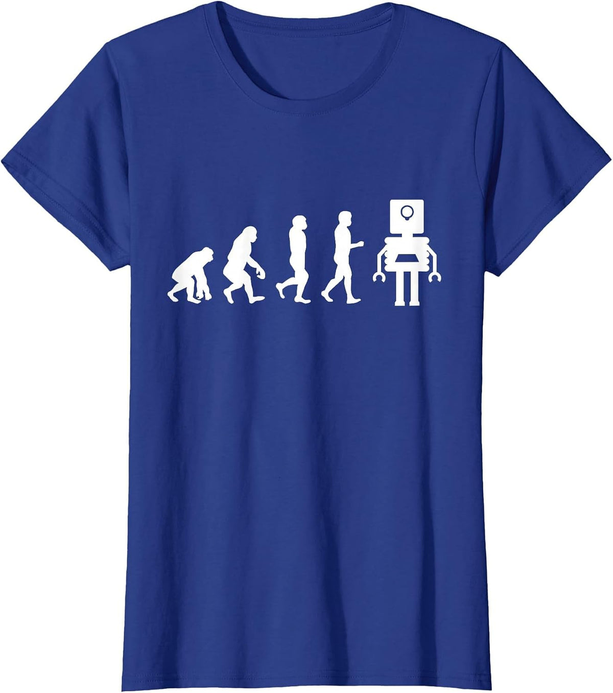 Funny Robotic Machine Learning AI Evolution Robot T-Shirt - Royal Blue