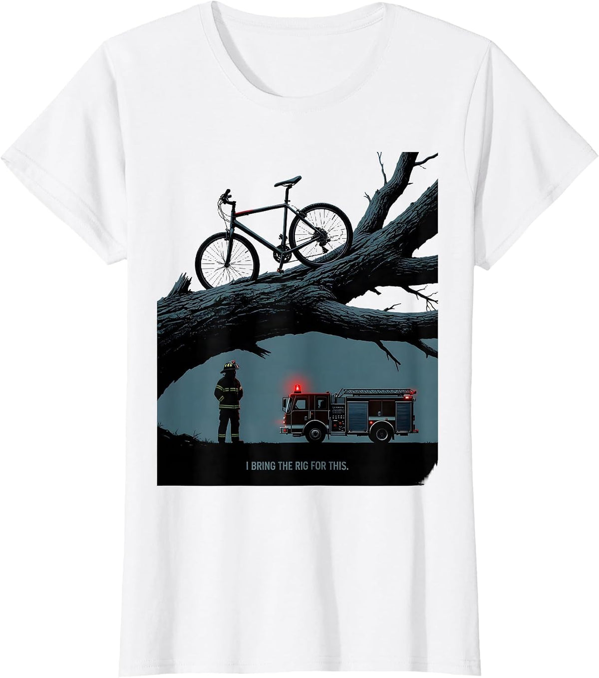 Women's I Bring The Rig For This Funny Firefighter Occupational T-Shirt - White