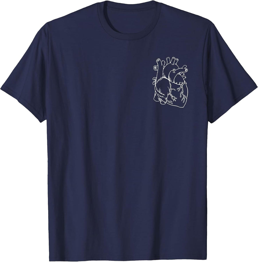 Funny Pocket Heart Graphic Tee for Cardiac Nurses T-Shirt - Navy Blue