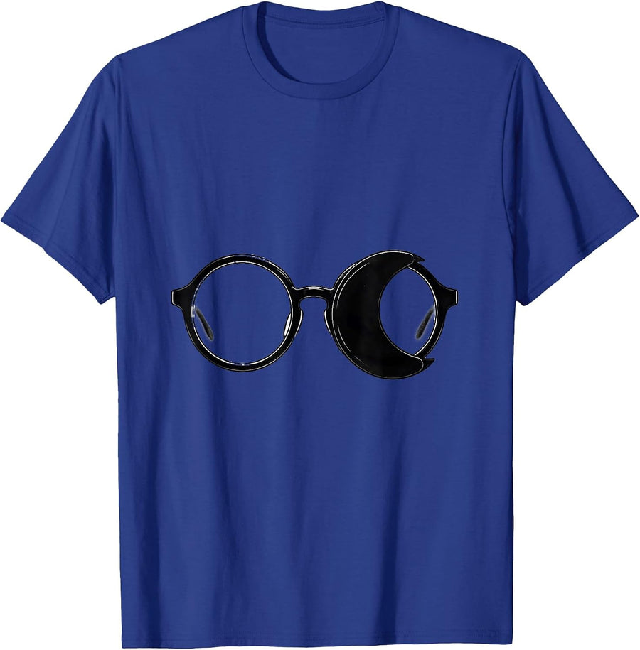 Spectacle Moon Occluder Minimalist Optometrist Halloween T-Shirt - Royal Blue