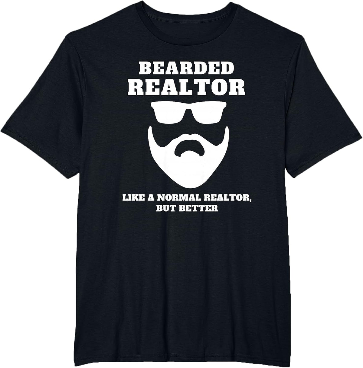 Bearded Realtor Definition Funny Male Real Estate Agent T-Shirt - Black