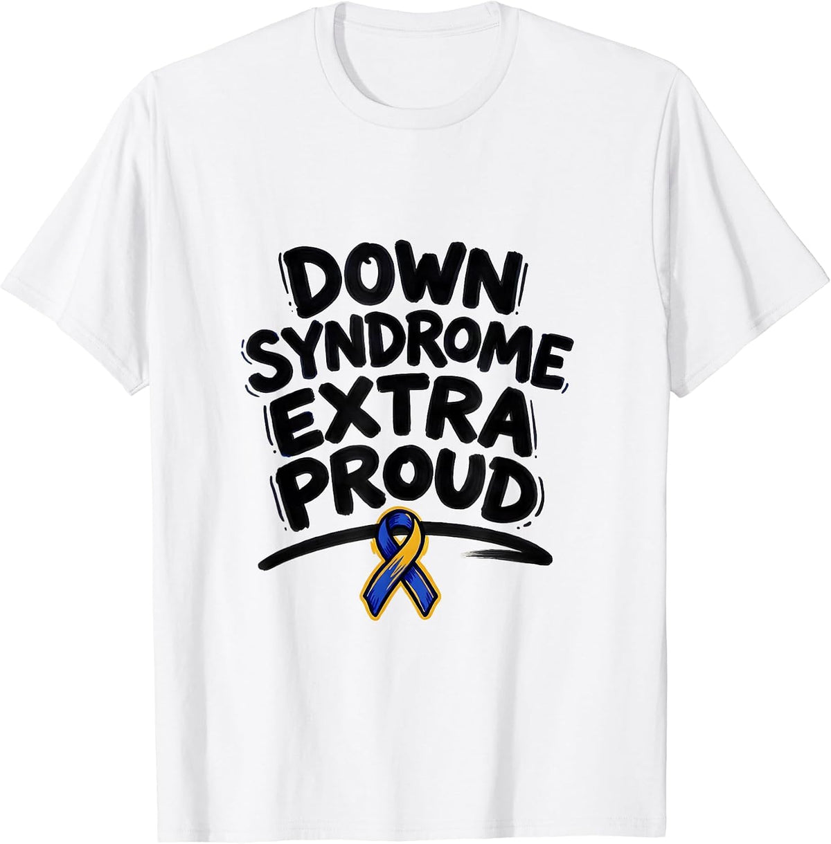 Men's Down Syndrome Extra Proud Family Support Awareness Gift T-Shirt - White