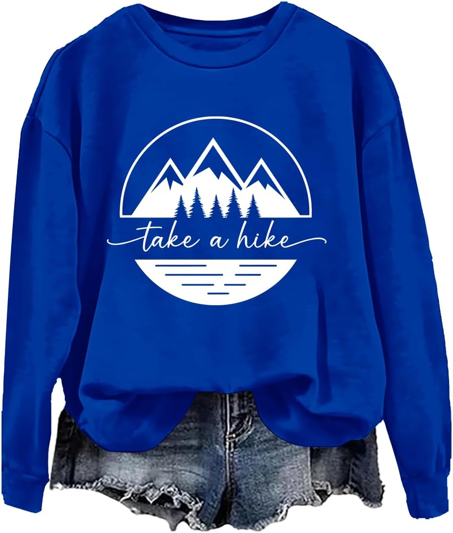 Take A Hike Sweatshirt, Take A Hike Long Sleeve Shirt, Take A Hike Sweatshirt Crew Neck, Hiking Sweatshirt - Royal Blue