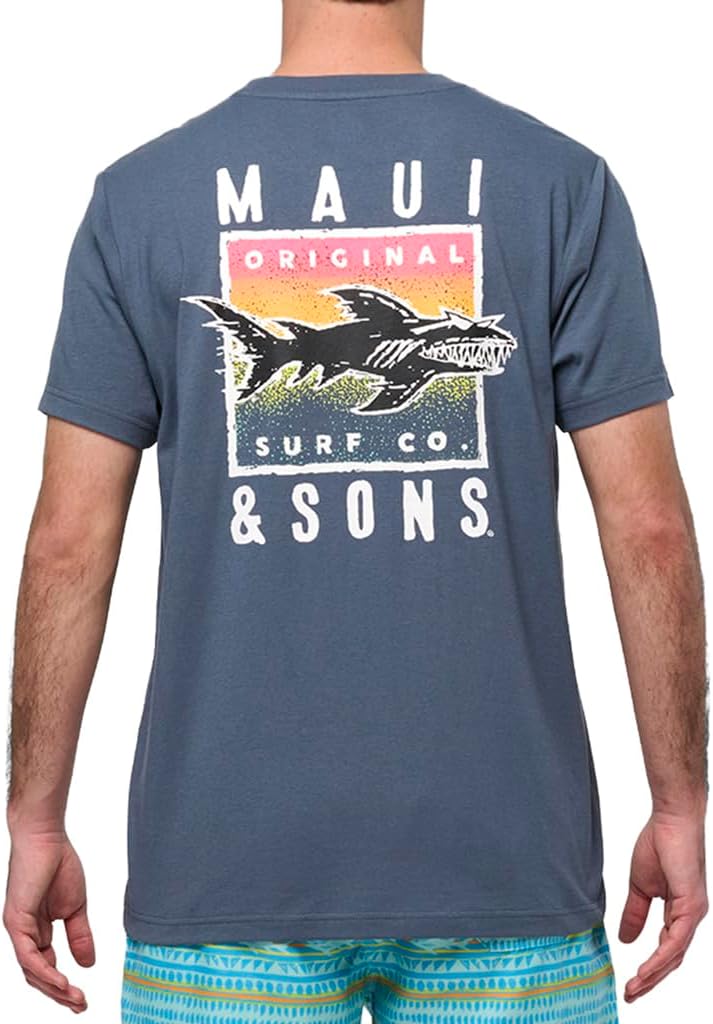 Maui and Sons in The Deep Short Sleeve T-Shirts for Men & Women | Short Sleeve Crew Neck Graphic Tees - In the Deep | Indigo
