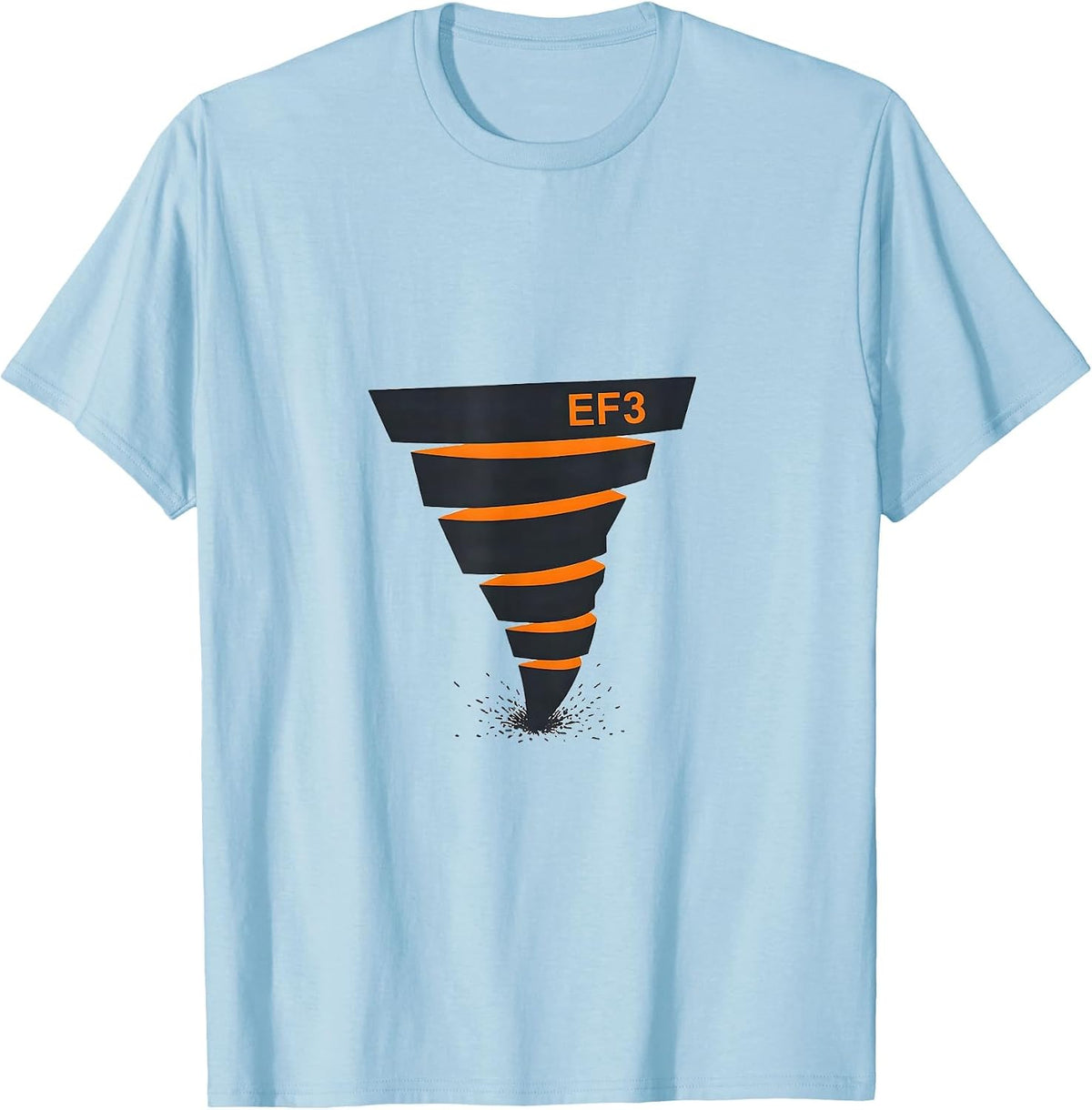 Men's EF3 Editorial Conceptual Storm Chaser Tornado Meteorology T-Shirt - Baby Blue