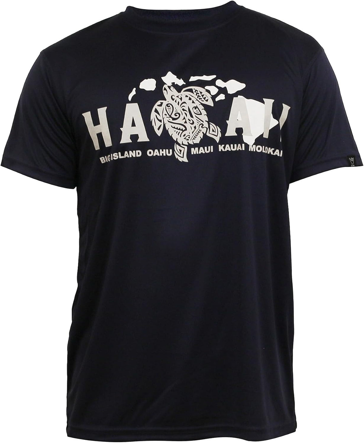Hawaii Polyester Short Sleeve Dry-Fit Active Men's T-Shirt - Honu Hawaii Black