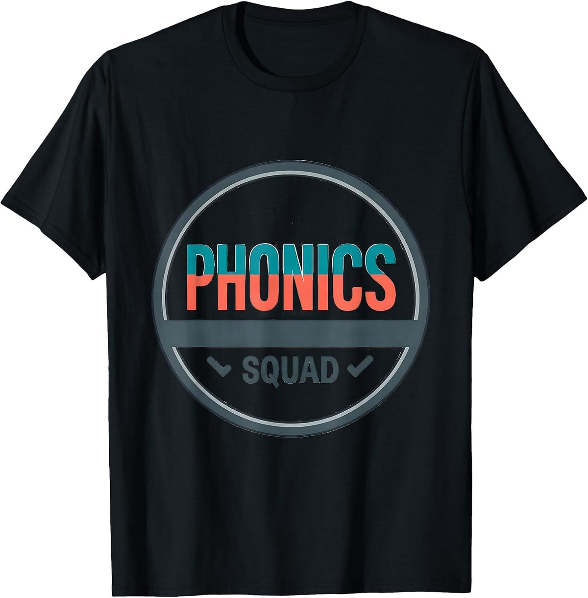Men's Phonics Squad Structured Literacy Reading Teacher Team Pride T-Shirt - Black