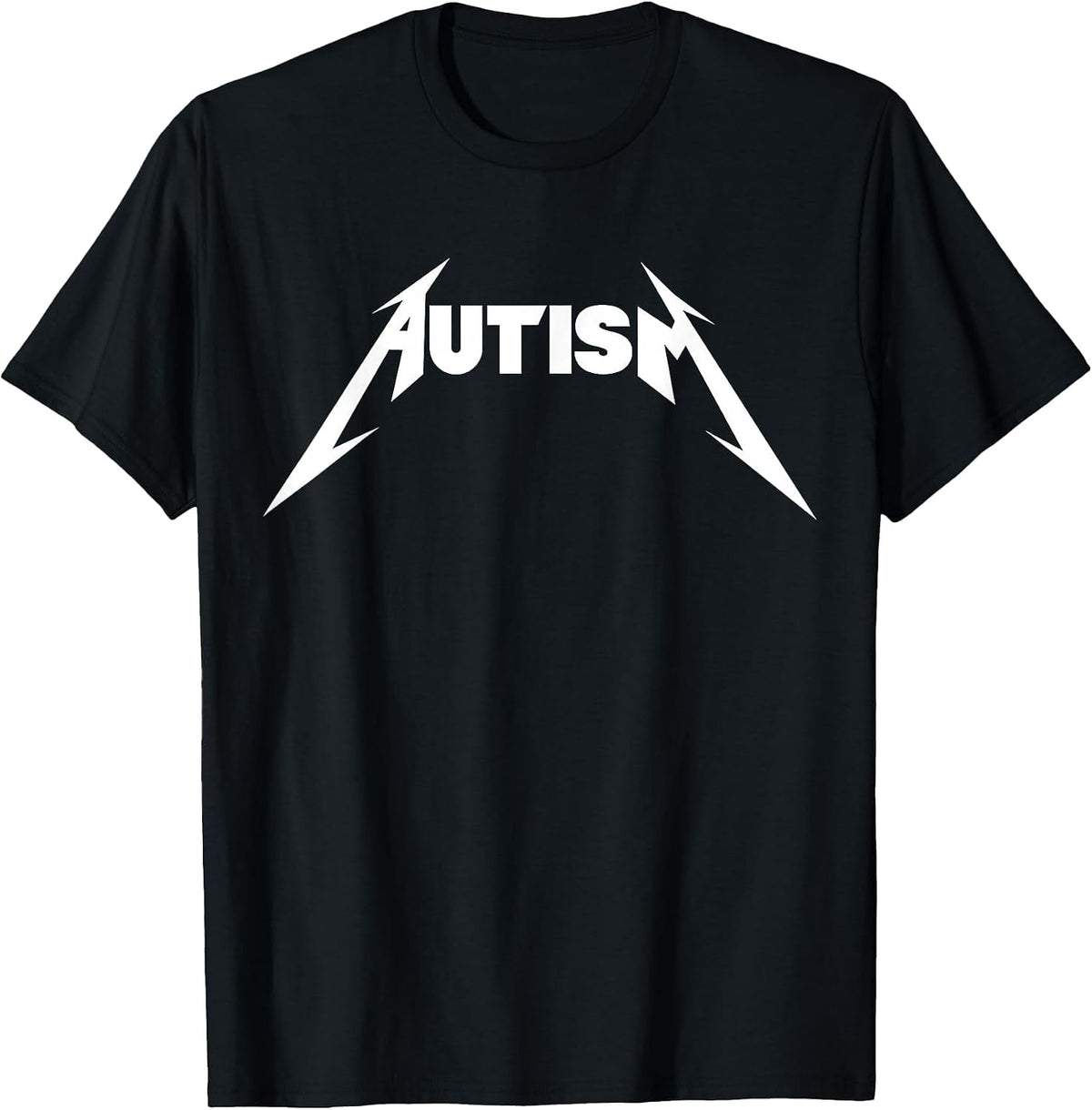 Funny Design Autism Skeleton Meme Metal Rock for Men Women T-Shirt - Black