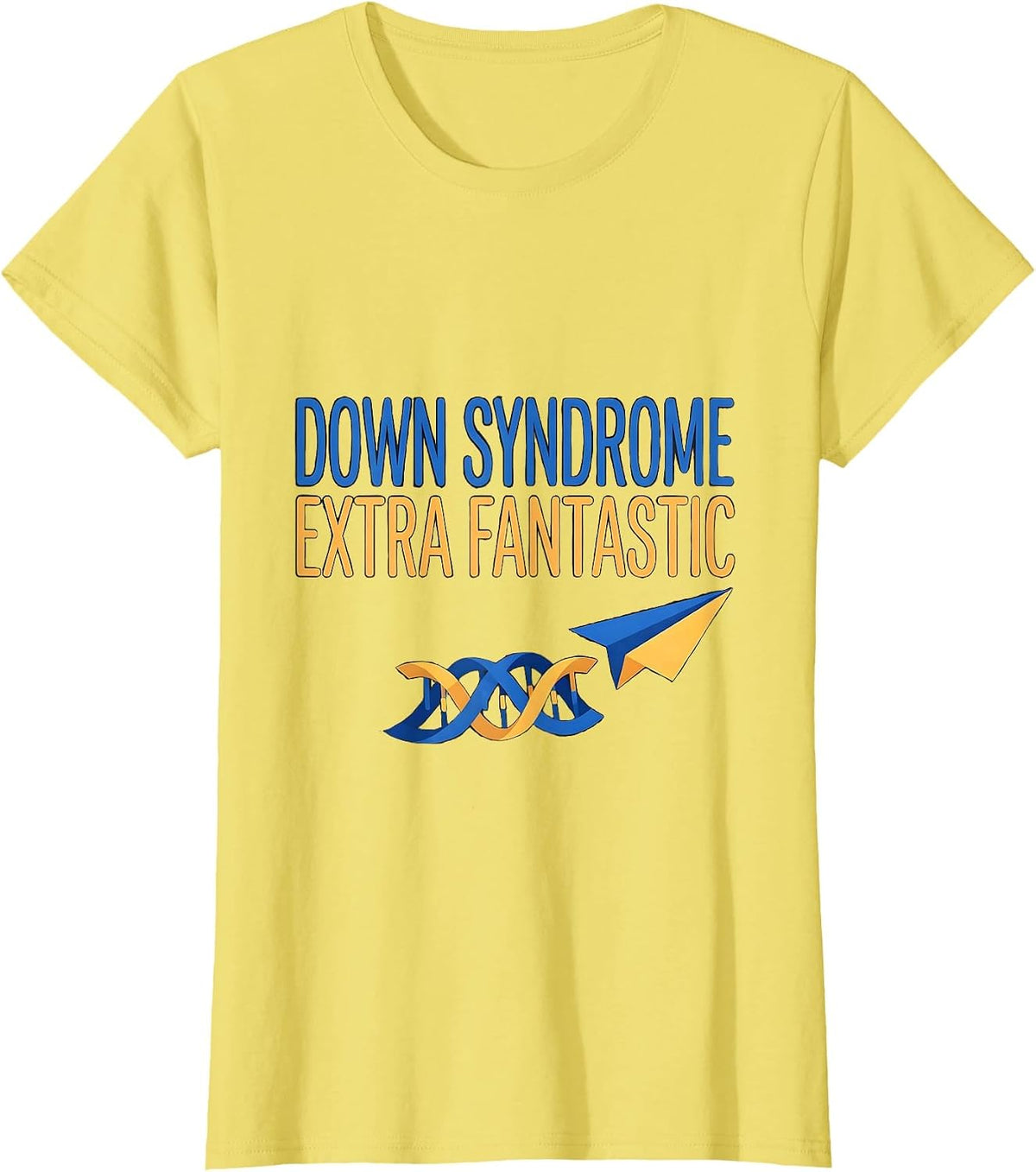 Women's Down Syndrome Extra Fantastic Supportive Family Awareness T-Shirt - Lemon Yellow