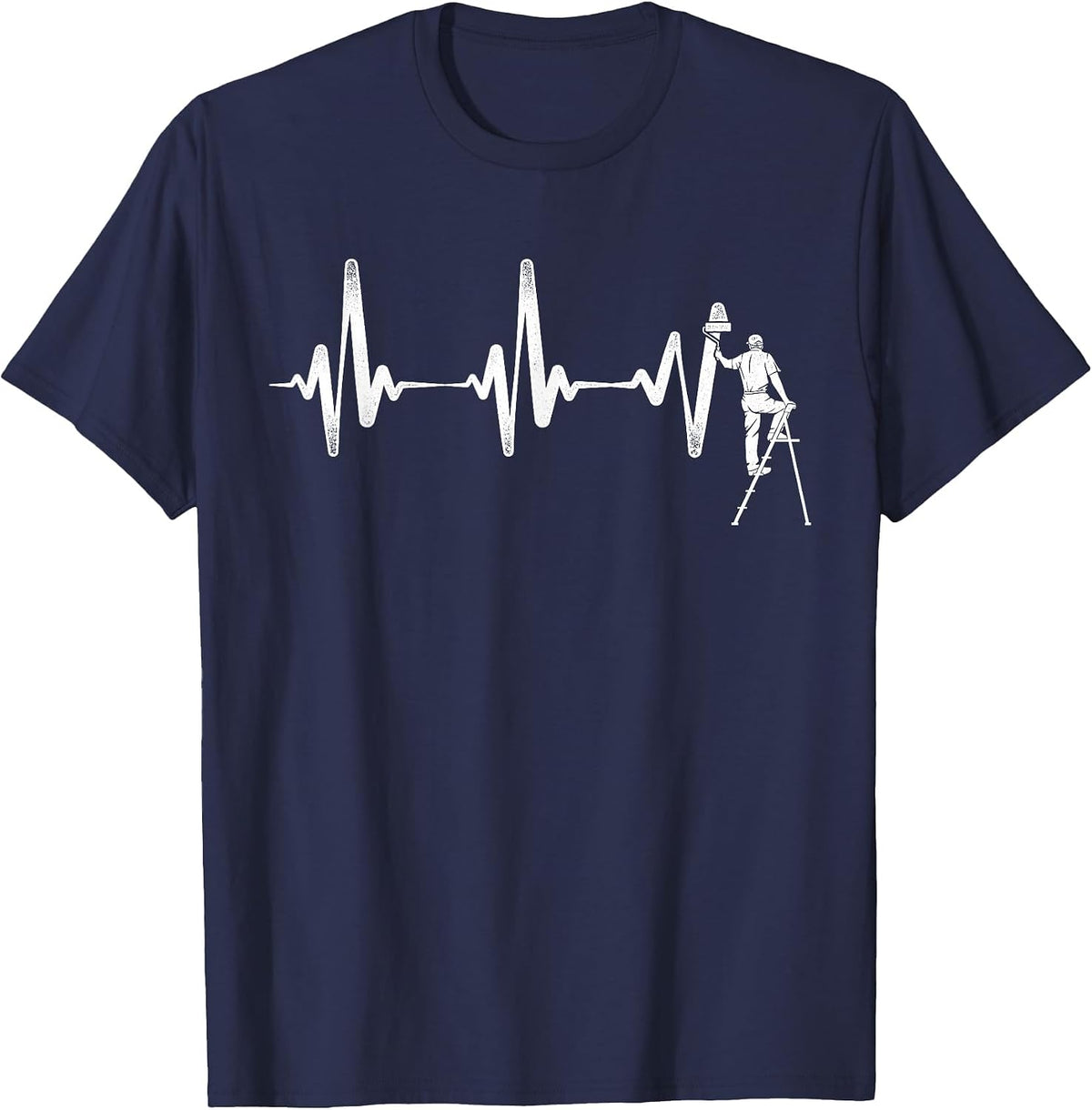 House Painter Decorator Heartbeat T-Shirt - Navy Blue