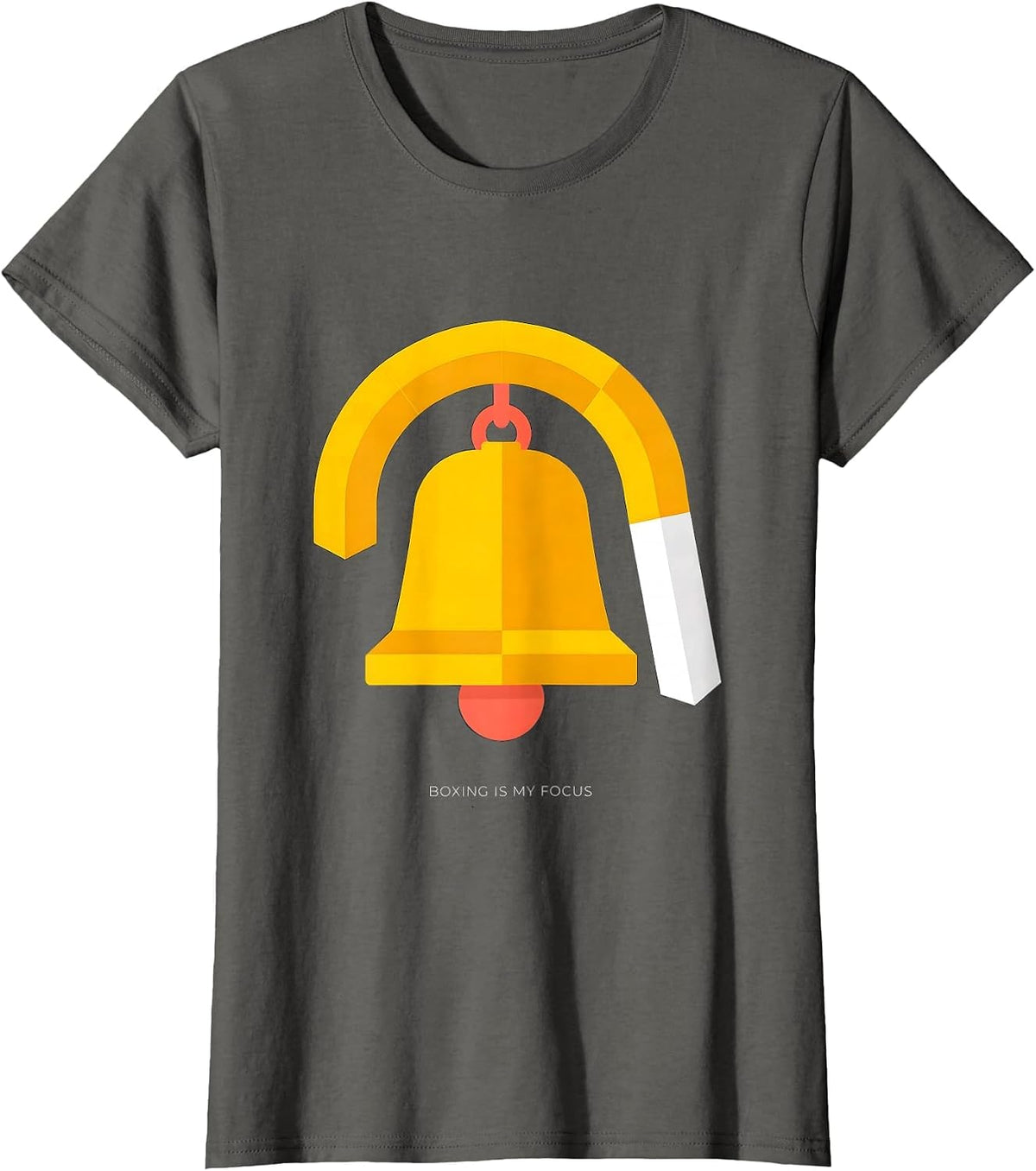 Women's Boxing Is My Focus Flat Vector Boxing Fan Gym Wear T-Shirt - Asphalt Grey