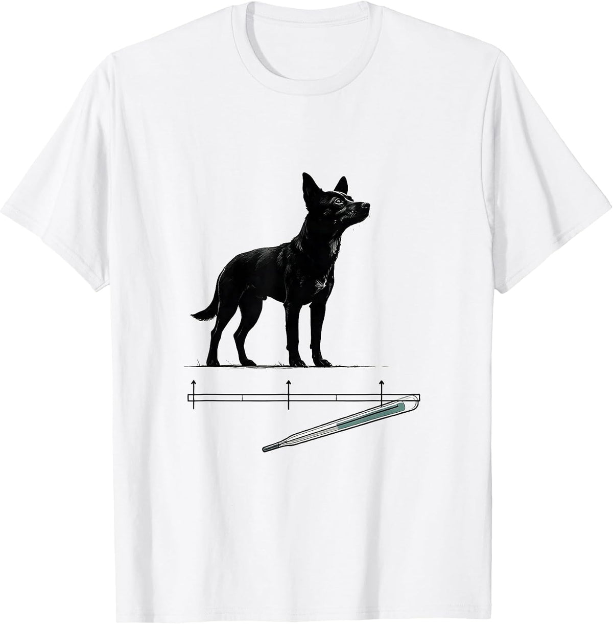 Men's Dog Contour Vet Tech Appreciation Minimalist T-Shirt - White