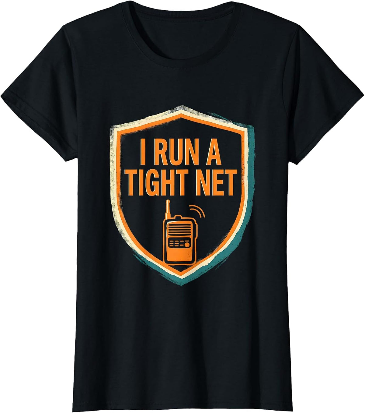 Women's I Run A Tight Net Funny Ham Radio Operator Hobby Humor T-Shirt - Black