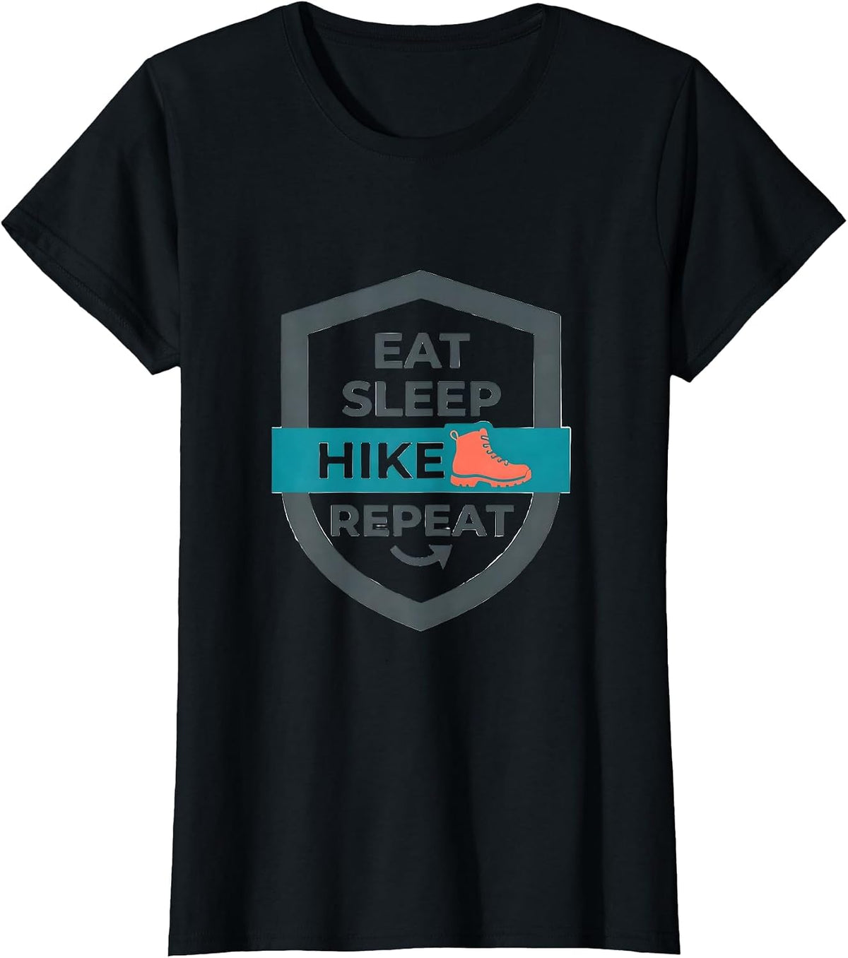 Eat Sleep Hike Repeat Funny Hiking Lover Gift Idea T-Shirt - Black