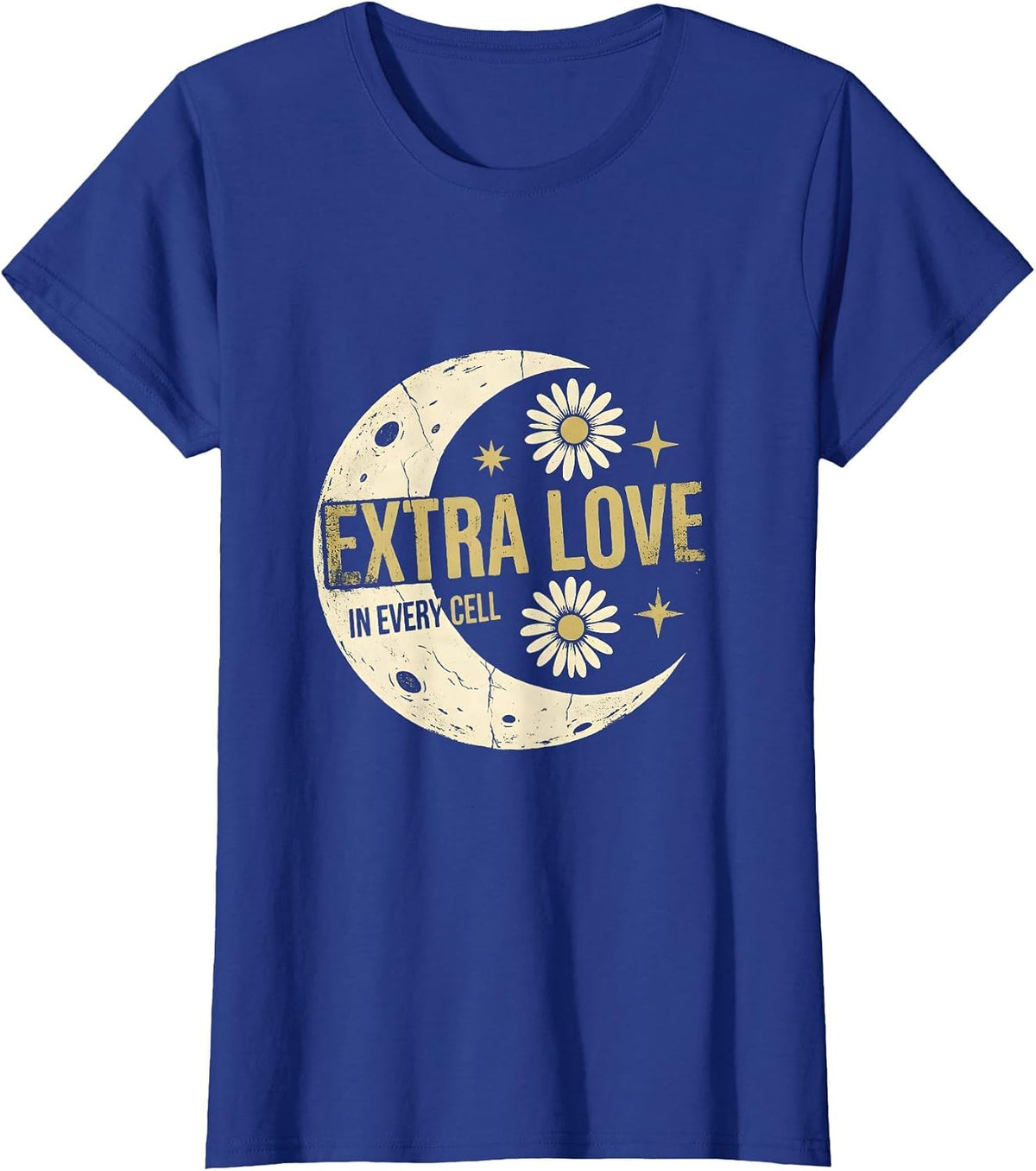 Women's Extra Love In Every Cell Down Syndrome Awareness T-Shirt - Royal Blue
