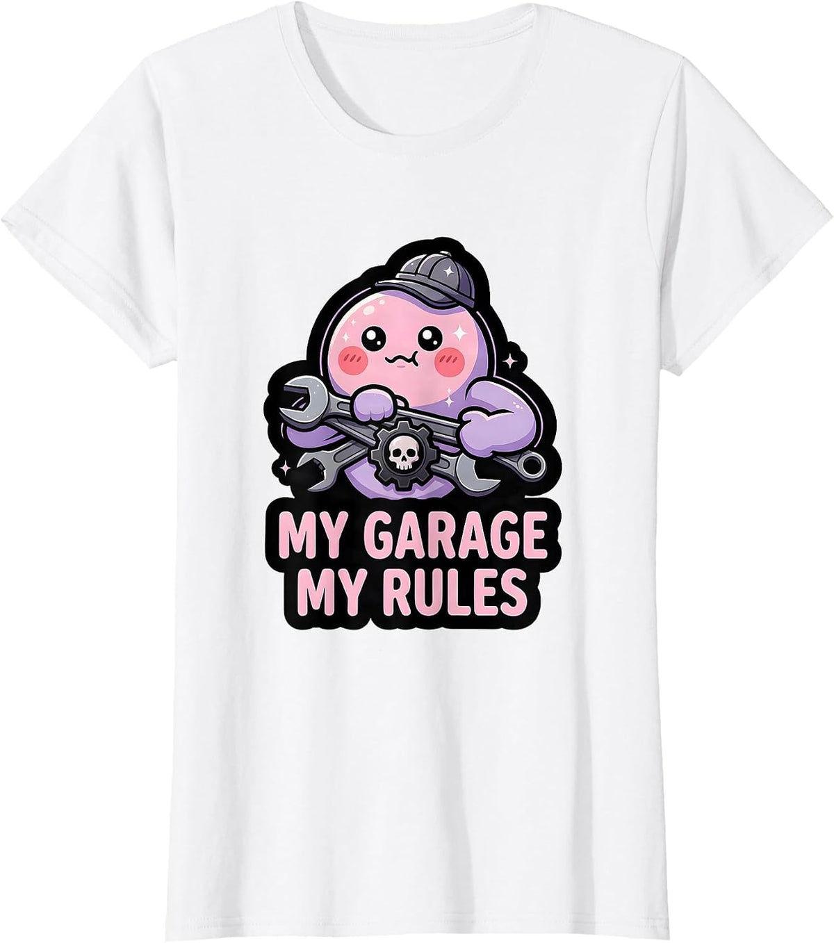 My Garage My Rules Mechanic Design T-Shirt - White