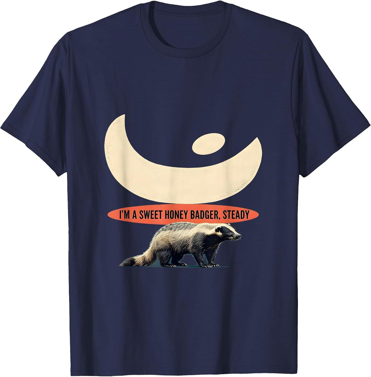 I'm A Sweet Honey Badger, Steady Midcentury Modern Animal T-Shirt - Navy Blue