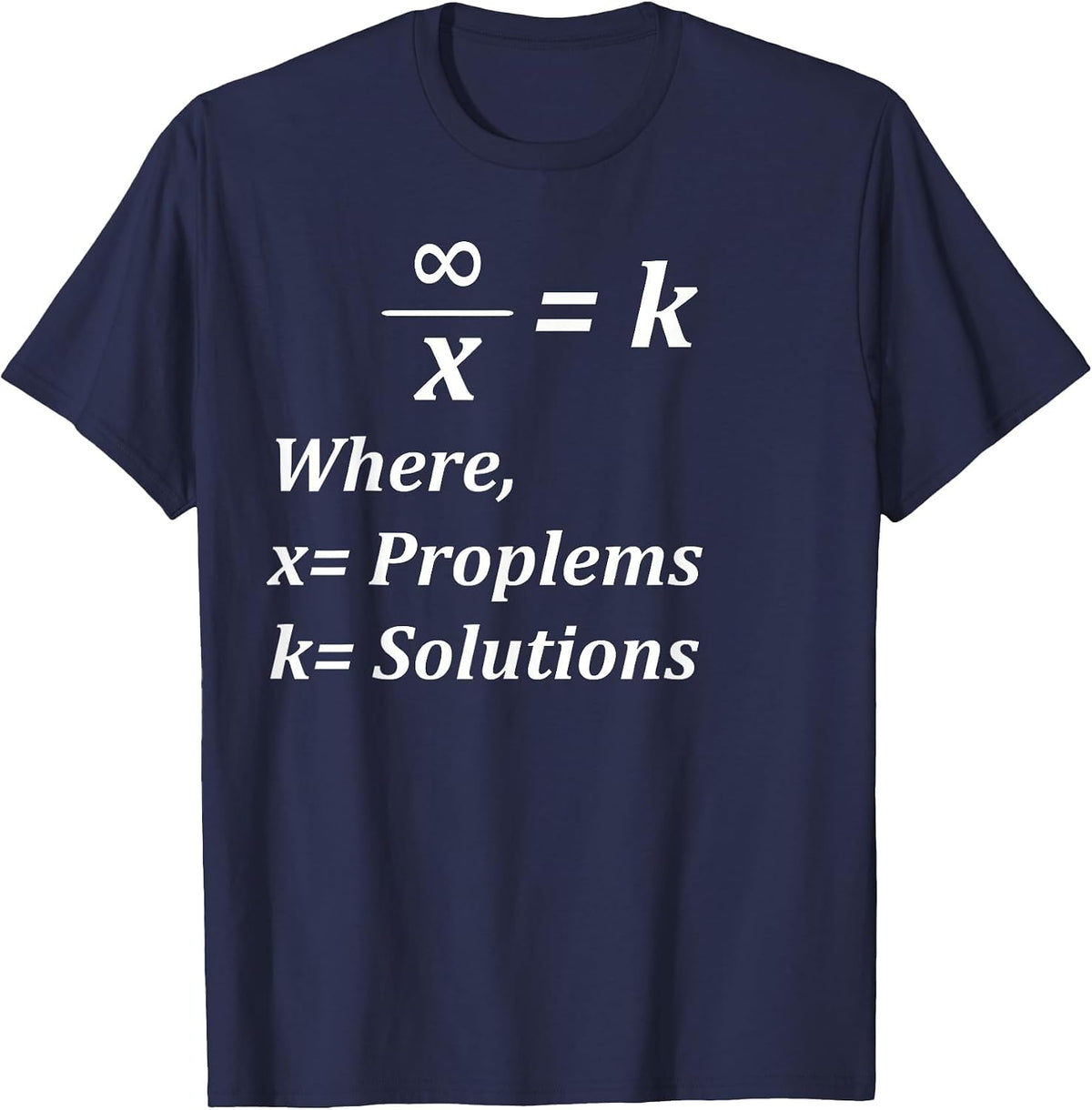 Funny Math Formula Motivational Design T-Shirt - Navy Blue