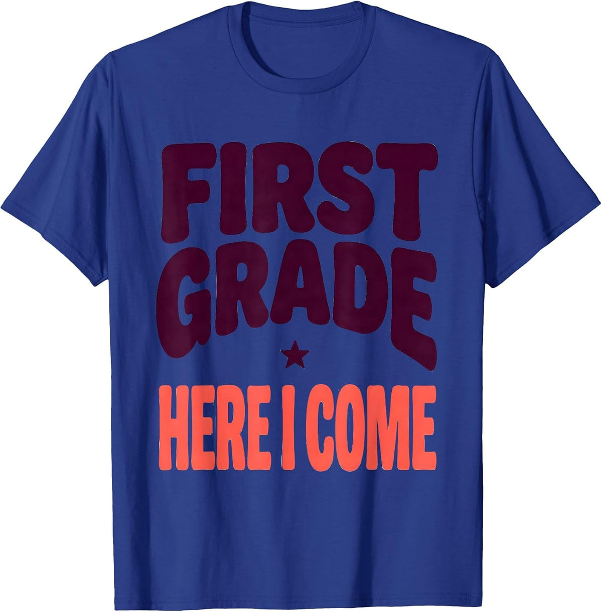 Men's First Grade Here I Come Cute Dumpling Back to School Girl T-Shirt - Royal Blue