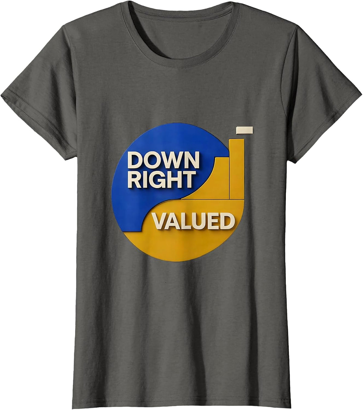 Women's Down Right Valued Midcentury Modern Down Syndrome Awareness T-Shirt - Asphalt Grey