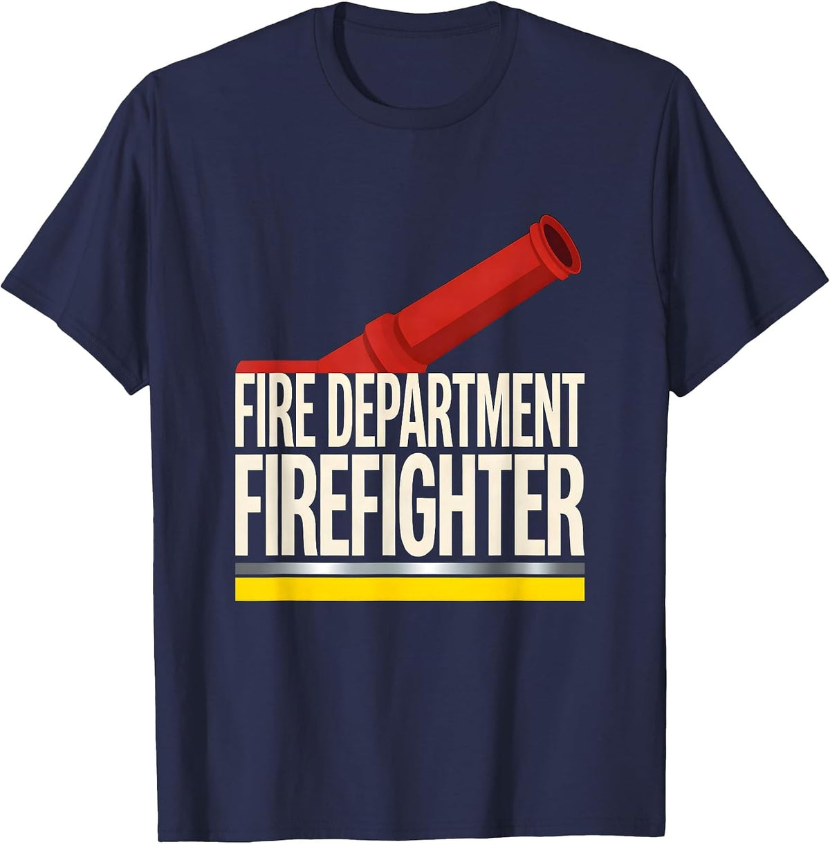 Men's FIRE DEPARTMENT FIREFIGHTER Stencil Graphic Fireman Costume T-Shirt - Navy Blue