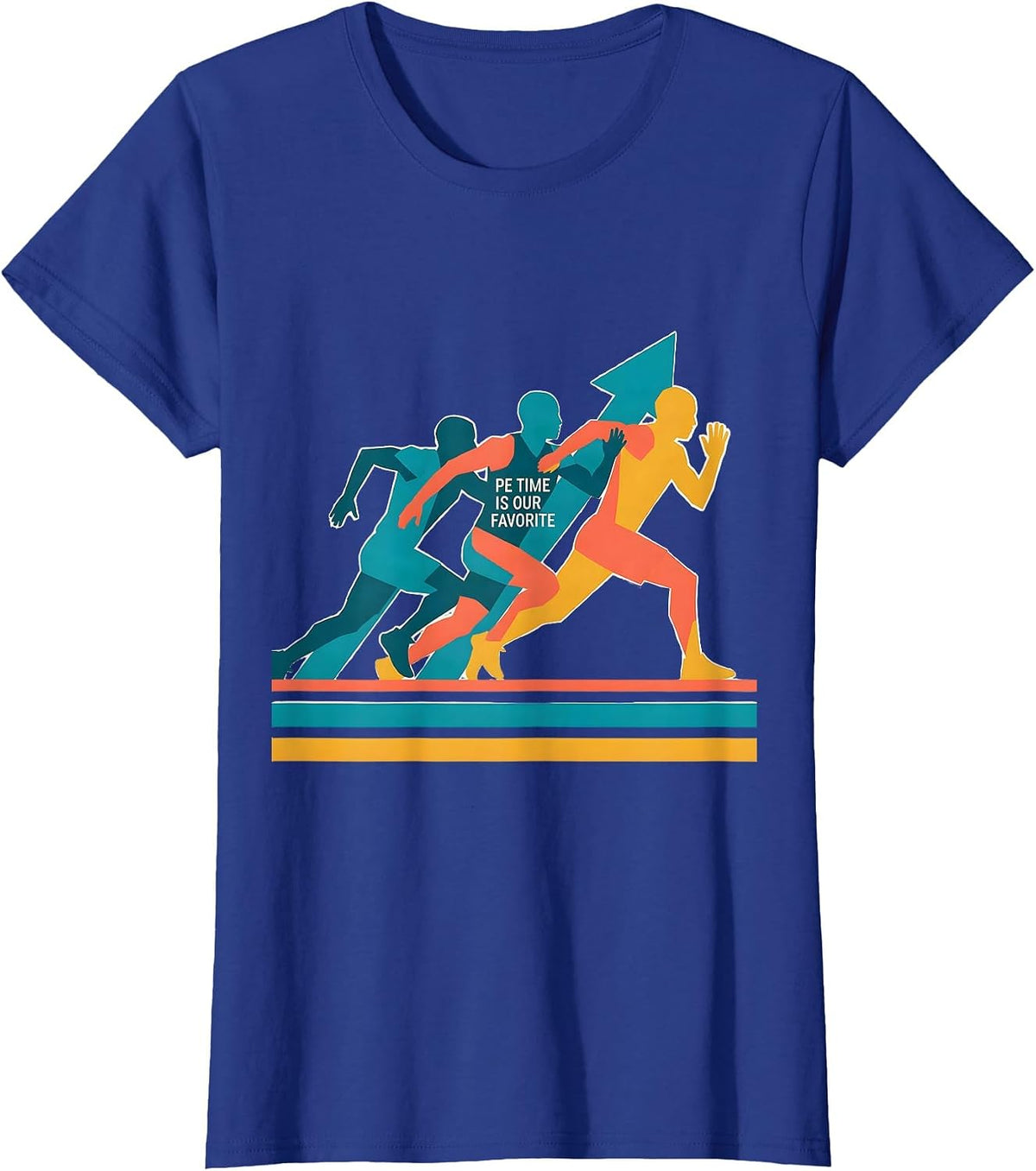 Women's PE Time Is Our Favorite Funny PE Teacher Back To School T-Shirt - Royal Blue